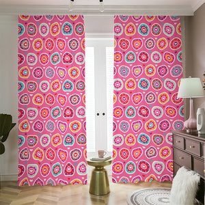 Pink Girly Flower Pattern Print Blackout Pencil Pleat Curtains