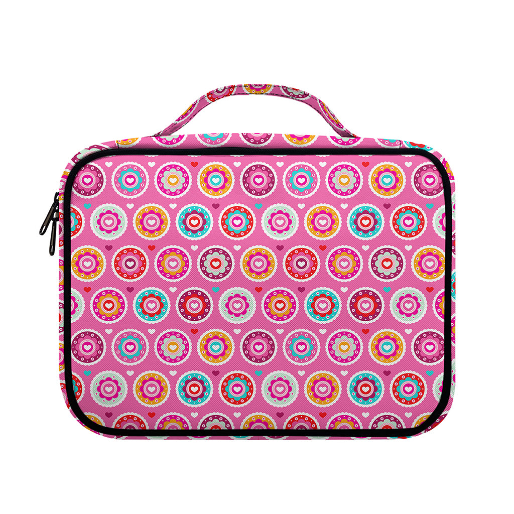 Pink Girly Flower Pattern Print Briefcase Bible Bag