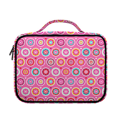 Pink Girly Flower Pattern Print Briefcase Bible Bag