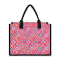 Pink Girly Flower Pattern Print Canvas Tote Bag