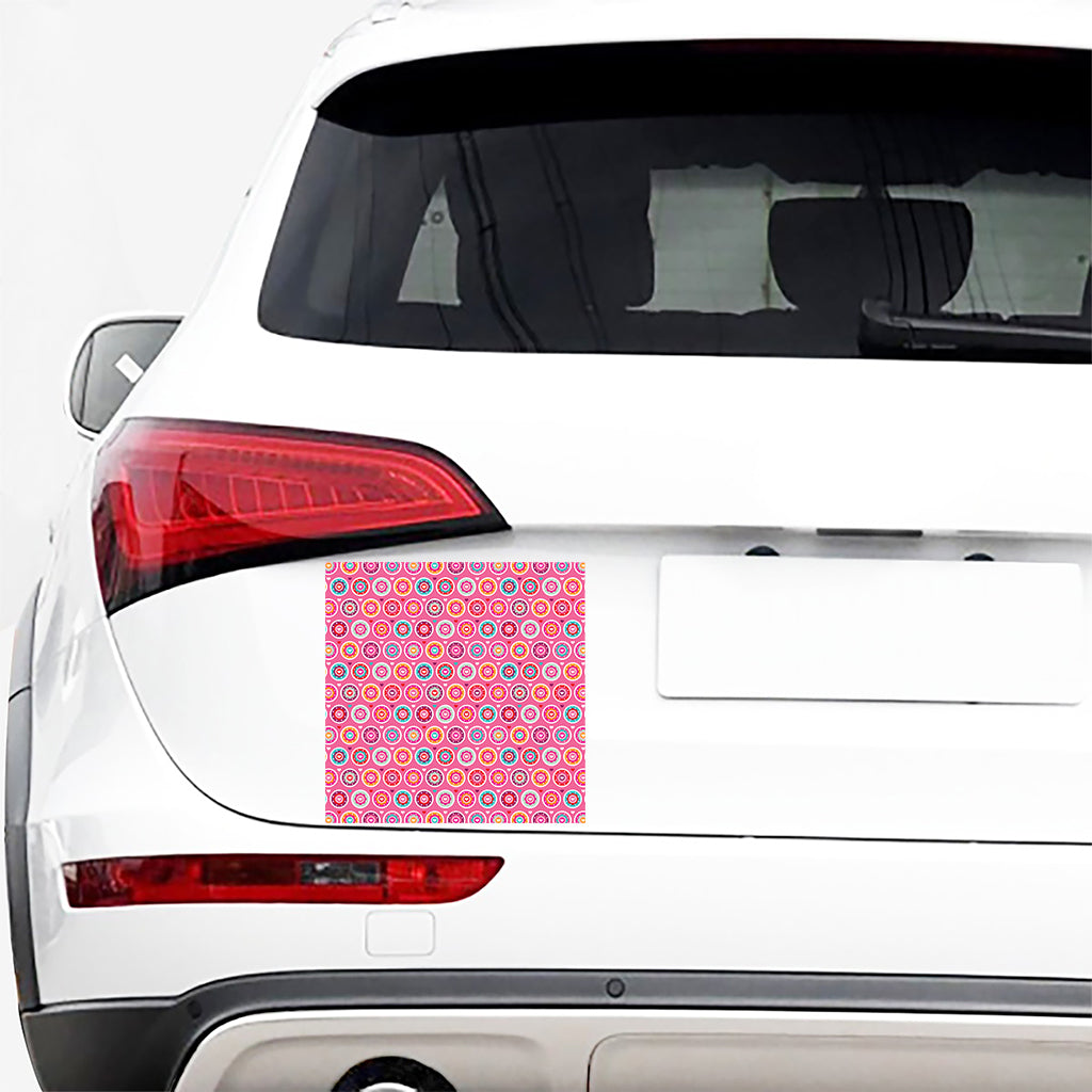 Pink Girly Flower Pattern Print Car Sticker