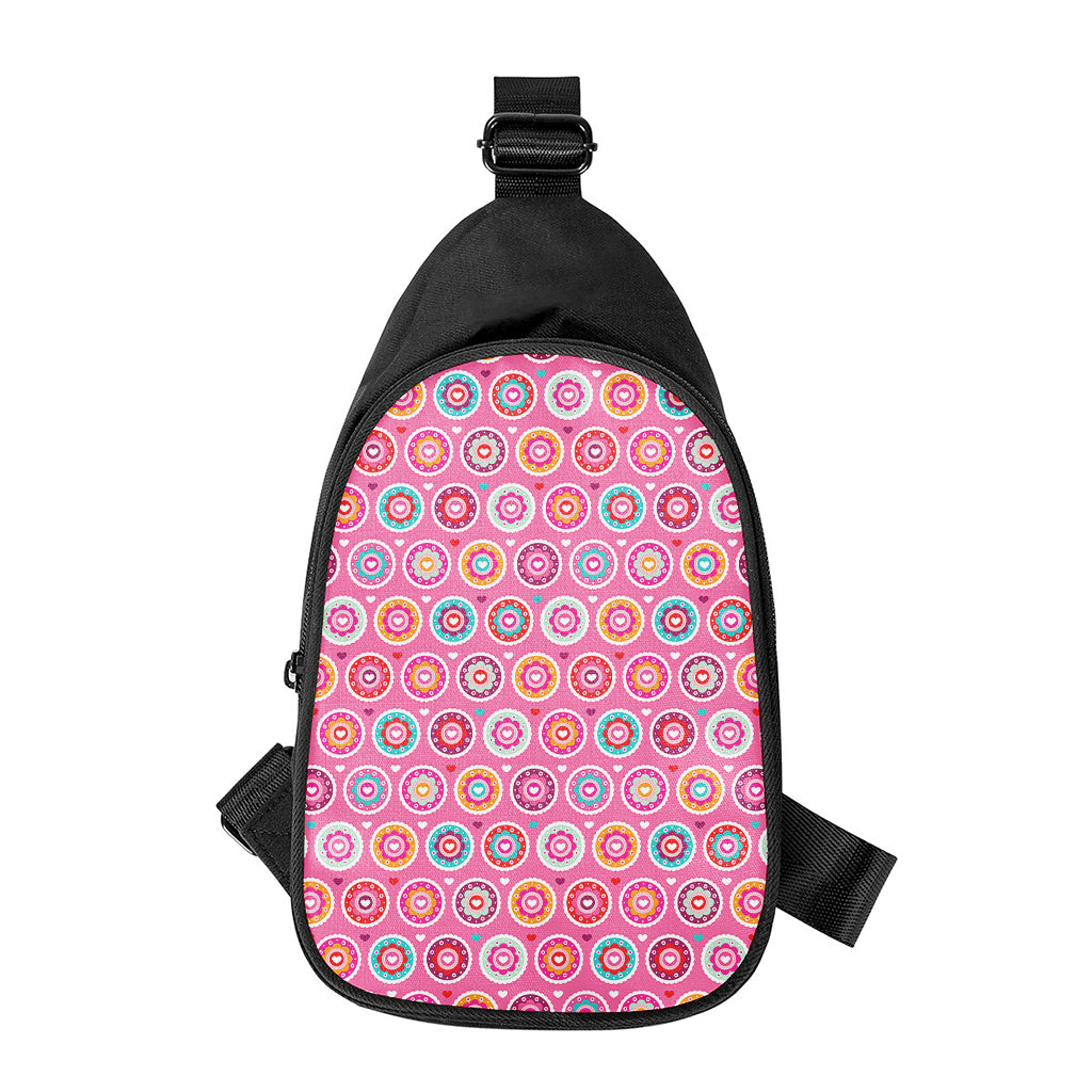 Pink Girly Flower Pattern Print Chest Bag