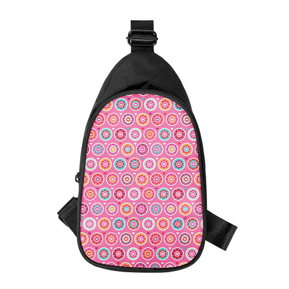 Pink Girly Flower Pattern Print Chest Bag