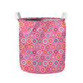 Pink Girly Flower Pattern Print Collapsible Laundry Basket