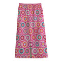 Pink Girly Flower Pattern Print Cotton Front Slit Maxi Skirt