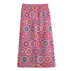 Pink Girly Flower Pattern Print Cotton Front Slit Maxi Skirt