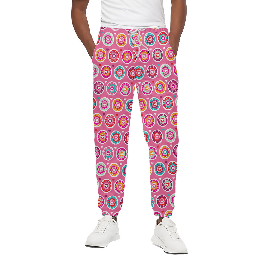 Pink Girly Flower Pattern Print Cotton Pants