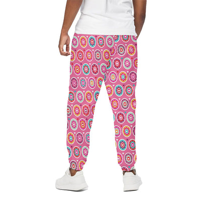 Pink Girly Flower Pattern Print Cotton Pants