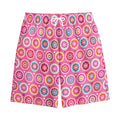 Pink Girly Flower Pattern Print Cotton Shorts