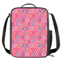 Pink Girly Flower Pattern Print Crossbody Lunch Bag
