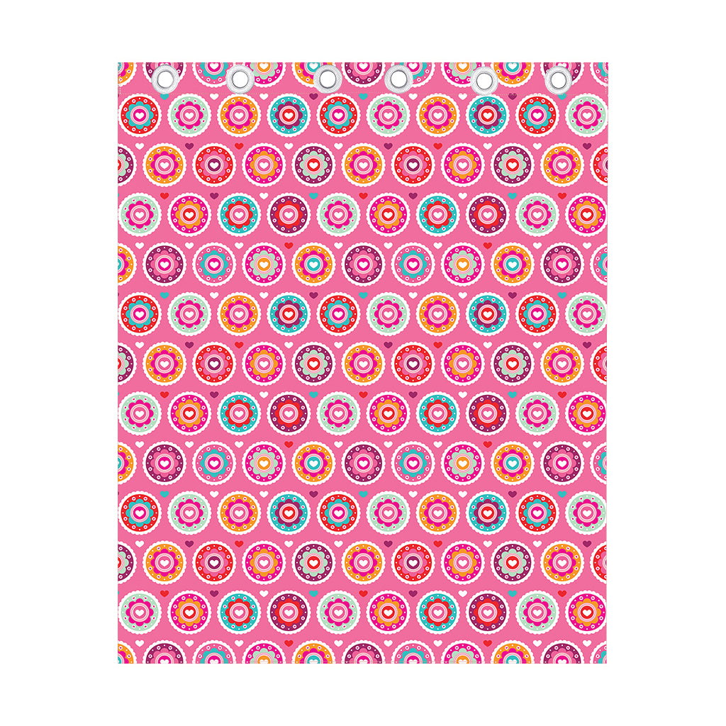 Pink Girly Flower Pattern Print Curtain