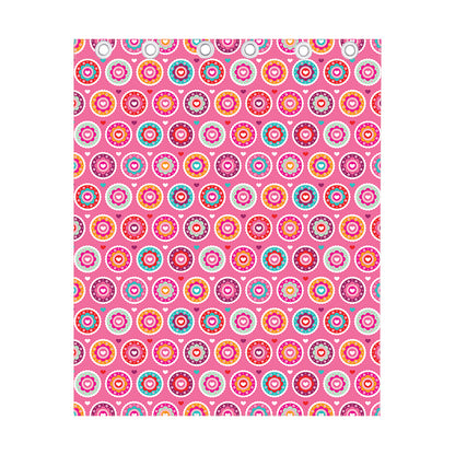 Pink Girly Flower Pattern Print Curtain