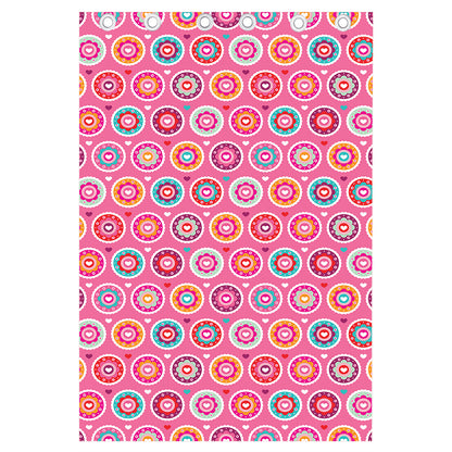 Pink Girly Flower Pattern Print Curtain
