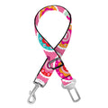 Pink Girly Flower Pattern Print Dog Seat Belt