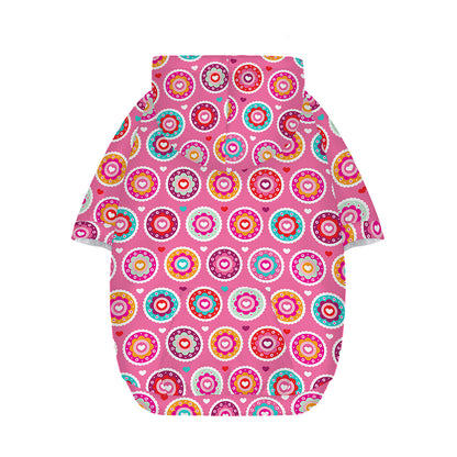 Pink Girly Flower Pattern Print Dog Zip Up Hoodie