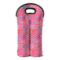 Pink Girly Flower Pattern Print Double Neoprene Wine Tote