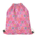 Pink Girly Flower Pattern Print Drawstring Bag
