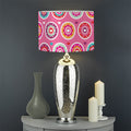 Pink Girly Flower Pattern Print Drum Lamp Shade