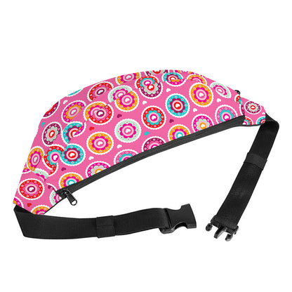 Pink Girly Flower Pattern Print Fanny Pack