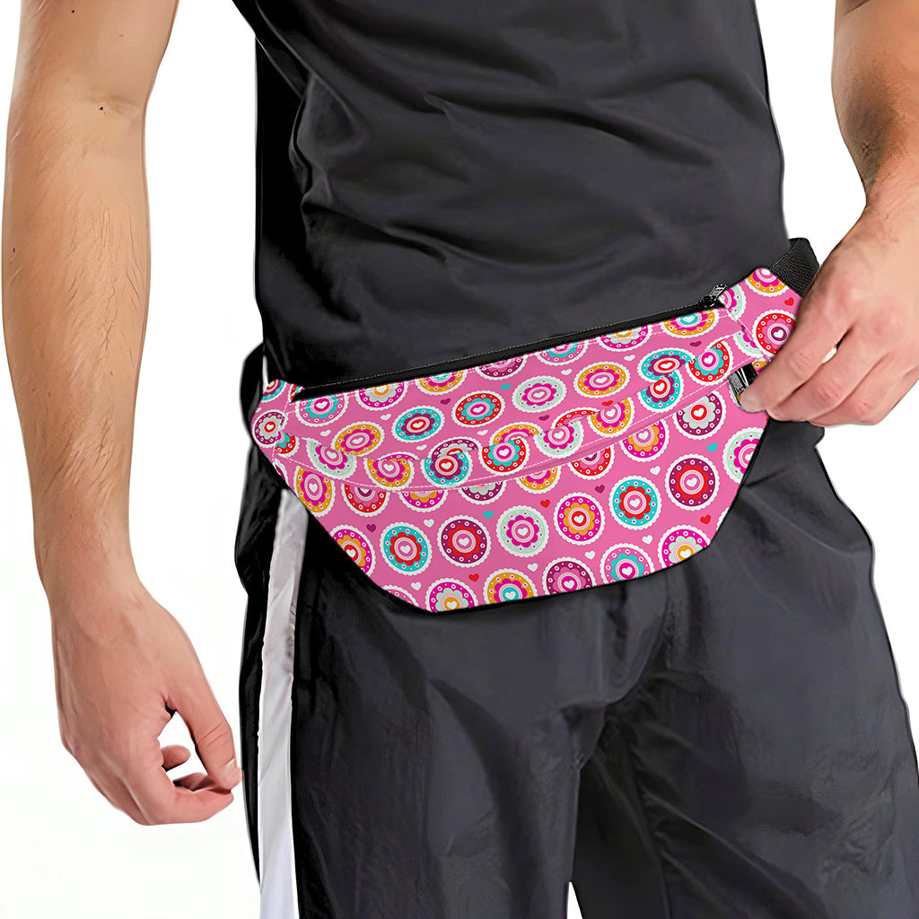 Pink Girly Flower Pattern Print Fanny Pack