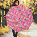 Pink Girly Flower Pattern Print Foldable Umbrella