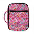 Pink Girly Flower Pattern Print Front Pocket Bible Bag