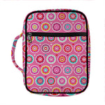 Pink Girly Flower Pattern Print Front Pocket Bible Bag