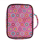 Pink Girly Flower Pattern Print Front Pocket Bible Bag