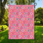 Pink Girly Flower Pattern Print Garden Flag