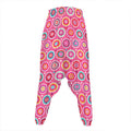 Pink Girly Flower Pattern Print Hammer Pants