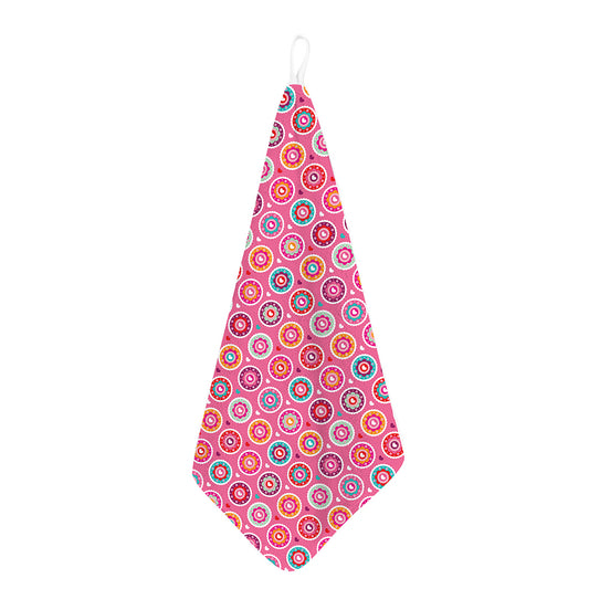 Pink Girly Flower Pattern Print Hand Towel