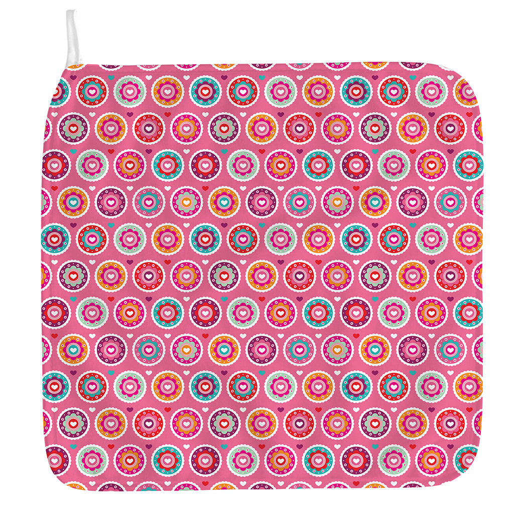Pink Girly Flower Pattern Print Hand Towel