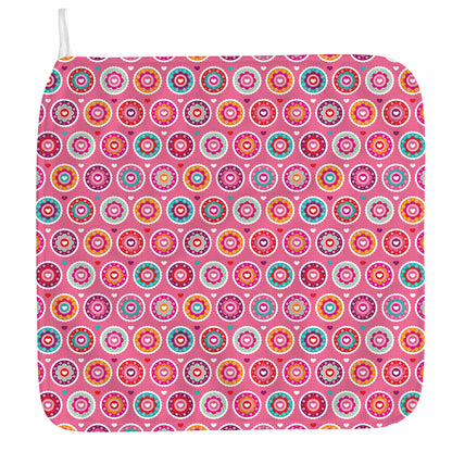 Pink Girly Flower Pattern Print Hand Towel