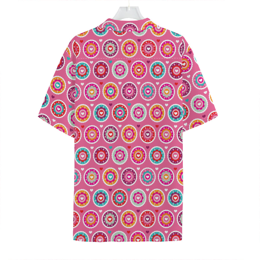 Pink Girly Flower Pattern Print Hawaiian Shirt