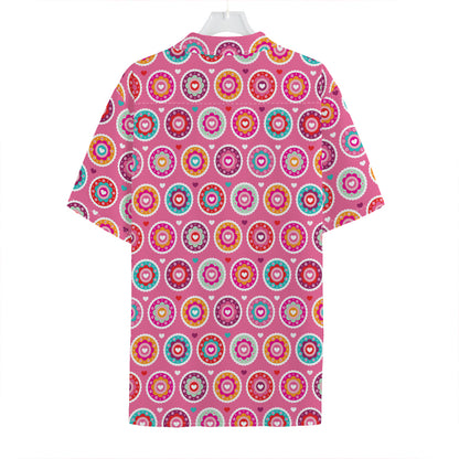 Pink Girly Flower Pattern Print Hawaiian Shirt