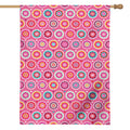 Pink Girly Flower Pattern Print House Flag