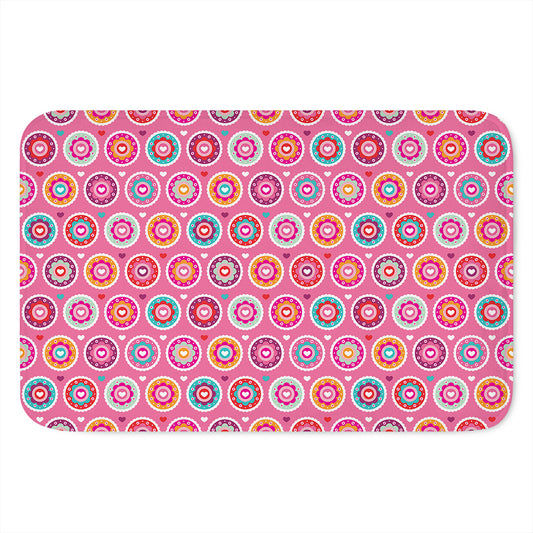 Pink Girly Flower Pattern Print Indoor Door Mat