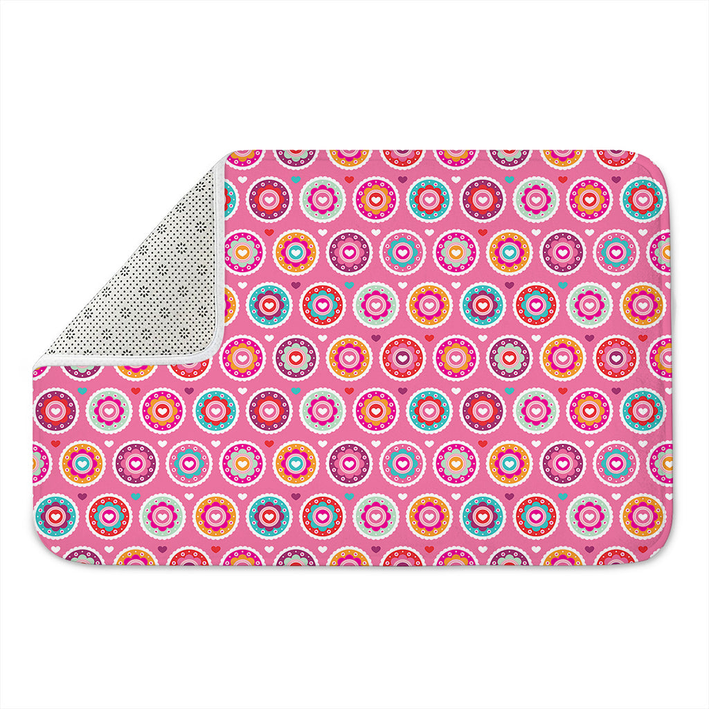 Pink Girly Flower Pattern Print Indoor Door Mat