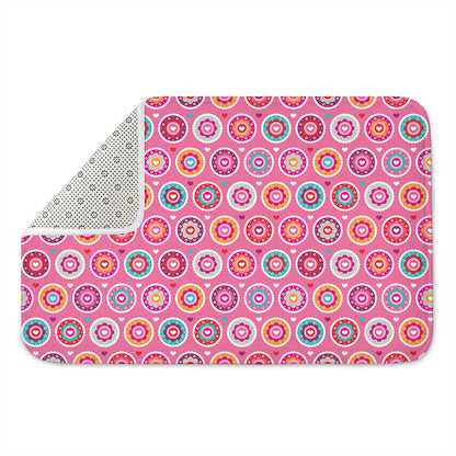 Pink Girly Flower Pattern Print Indoor Door Mat