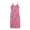 Pink Girly Flower Pattern Print Jersey Midi Cami Dress