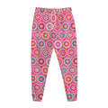 Pink Girly Flower Pattern Print Jogger Pants