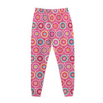 Pink Girly Flower Pattern Print Jogger Pants