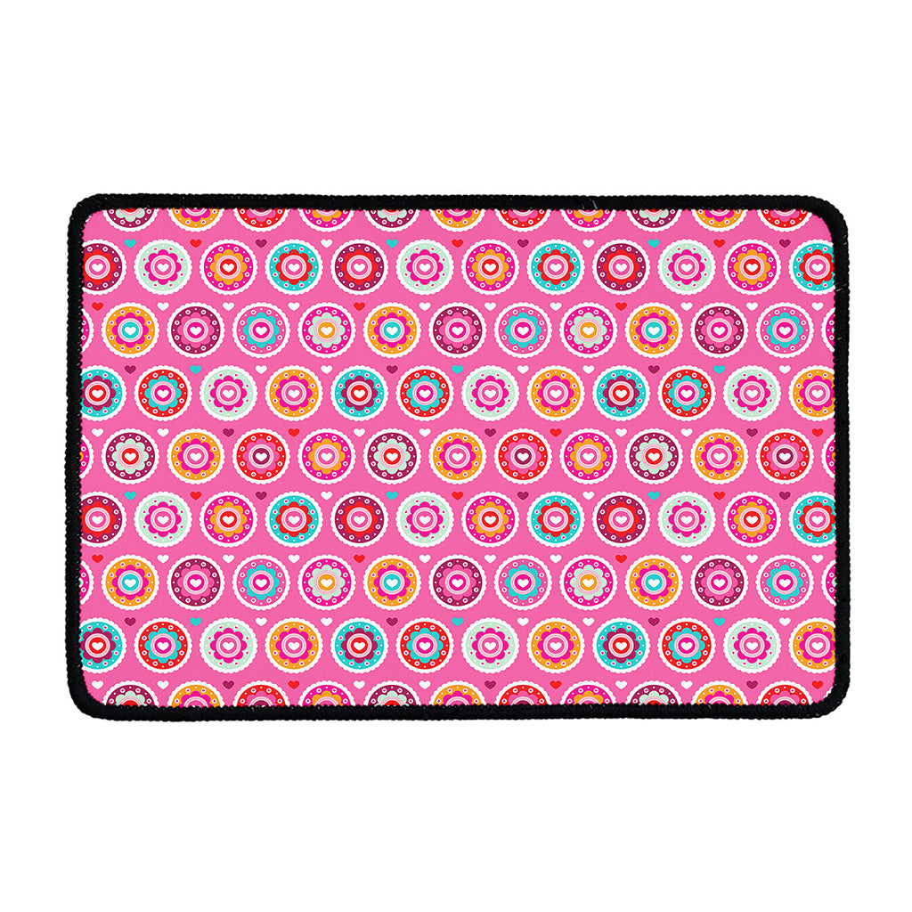 Pink Girly Flower Pattern Print Kitchen Mat