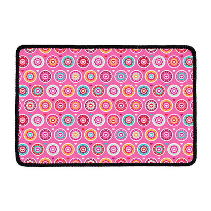 Pink Girly Flower Pattern Print Kitchen Mat