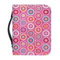 Pink Girly Flower Pattern Print Leather Bible Cover