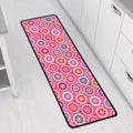 Pink Girly Flower Pattern Print Long Kitchen Mat