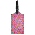 Pink Girly Flower Pattern Print Luggage Tag