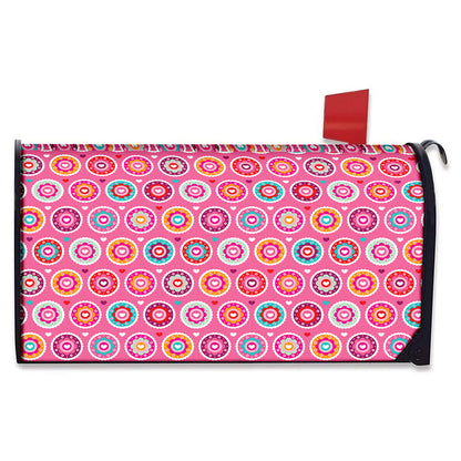 Pink Girly Flower Pattern Print Mailbox Cover