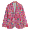 Pink Girly Flower Pattern Print Men's Blazer