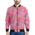 Pink Girly Flower Pattern Print Men's Bomber Jacket